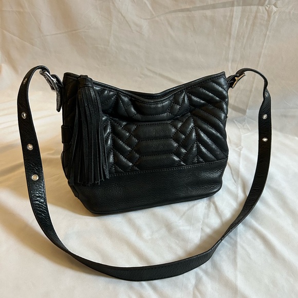 Aimee Kestenberg Handbags - Aimee Kestenberg Black Quilted Leather Shoulder Bag with Tassel